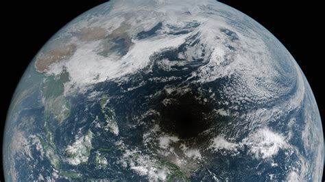 satellite view of solar eclipse